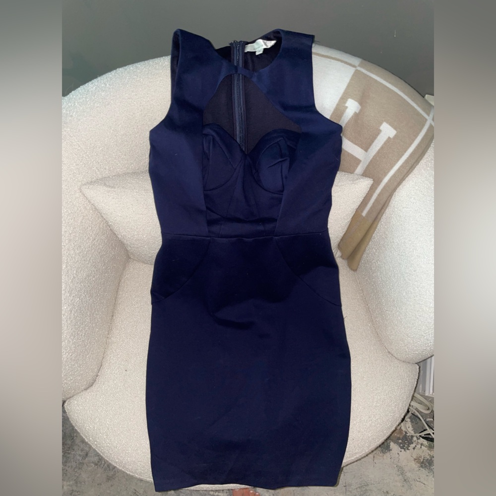 Adelyn Rae Navy Cutout Dress‎